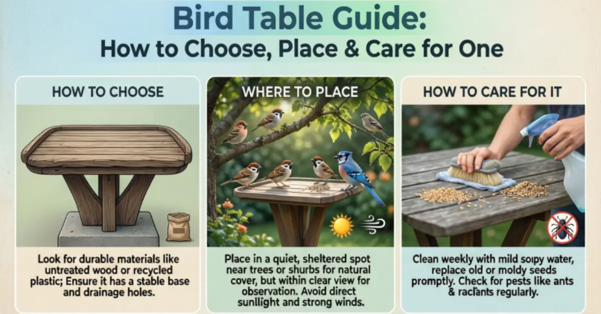 bird table guide how to choose, place & care for one