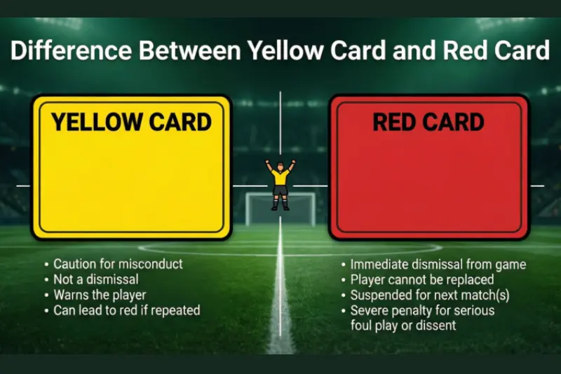 difference between yellow card and red card card