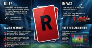 red card card in football rules, impact and famous moments