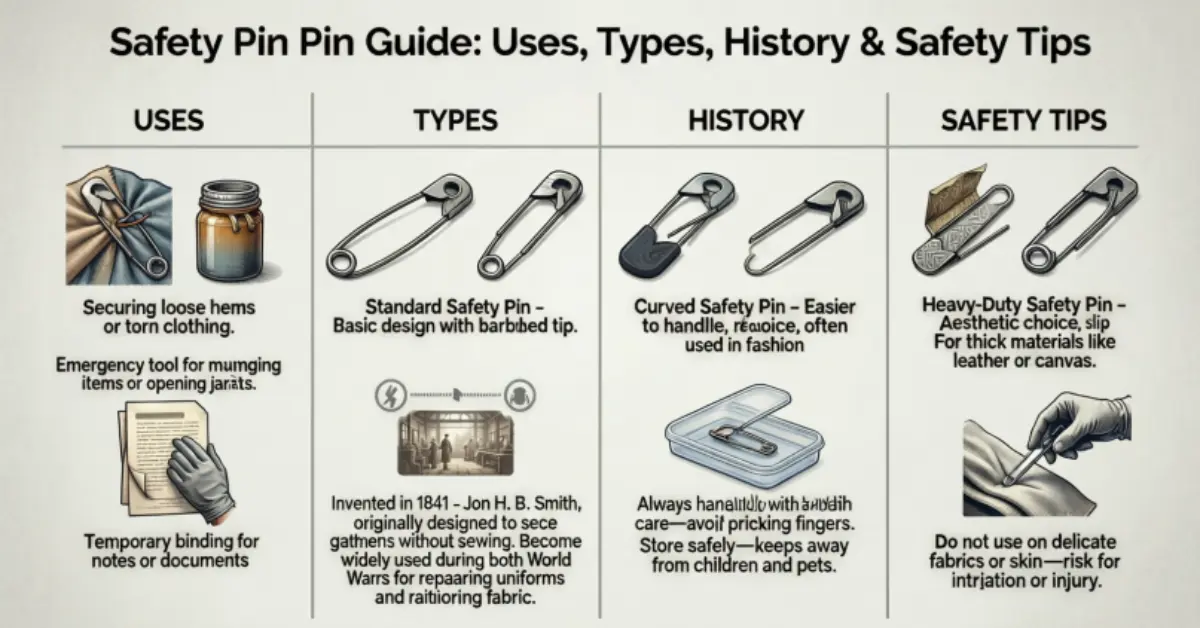 safety pin pin guide uses, types, history and safety tips