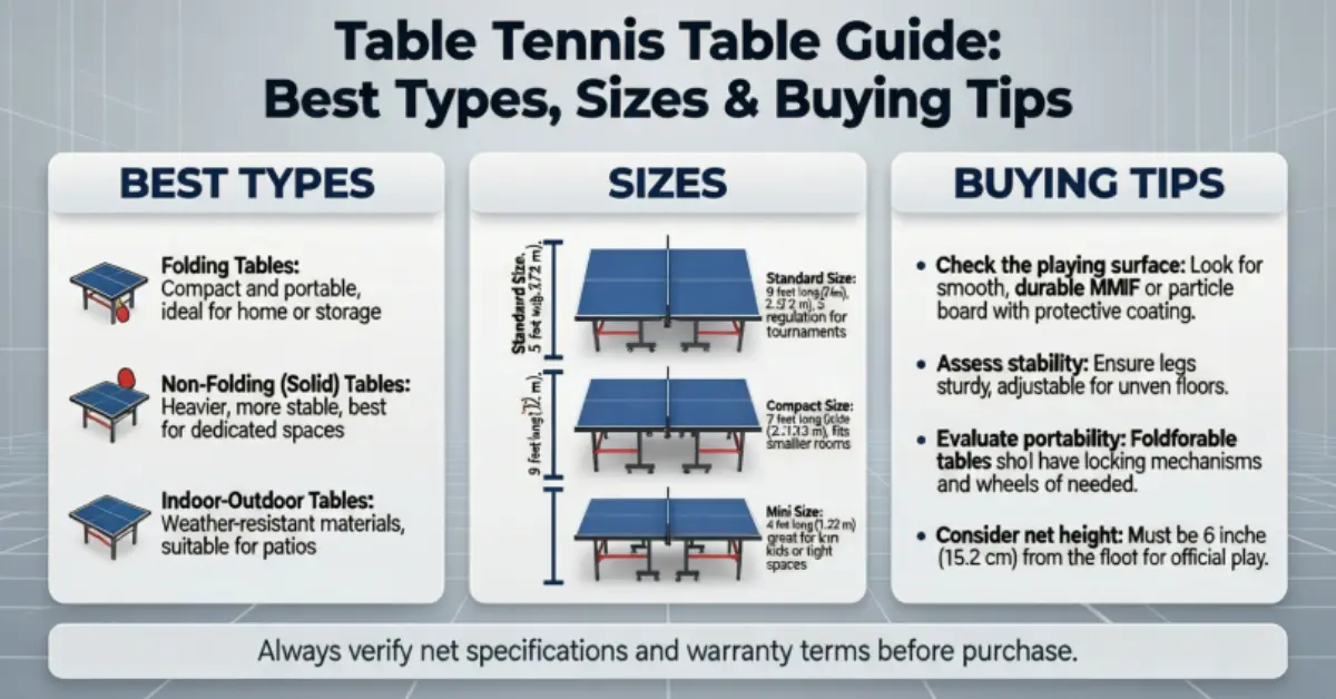 table ping pong table guide best types, sizes and buying tips