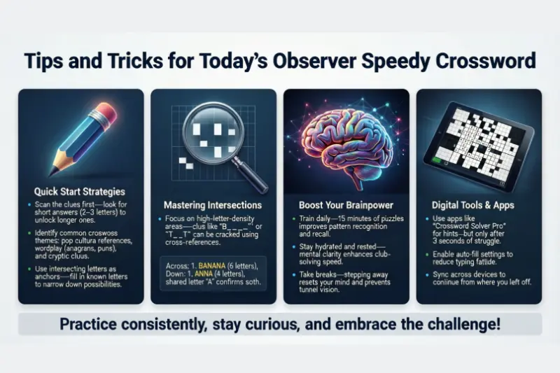tips and tricks for today’s observer speedy crossword